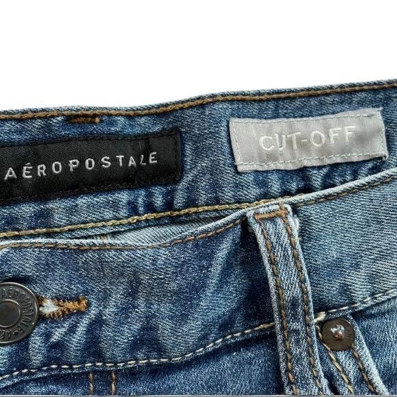 Aeropostale Cut off denim shorts size 34 Med wash - Picture 5 of 8
